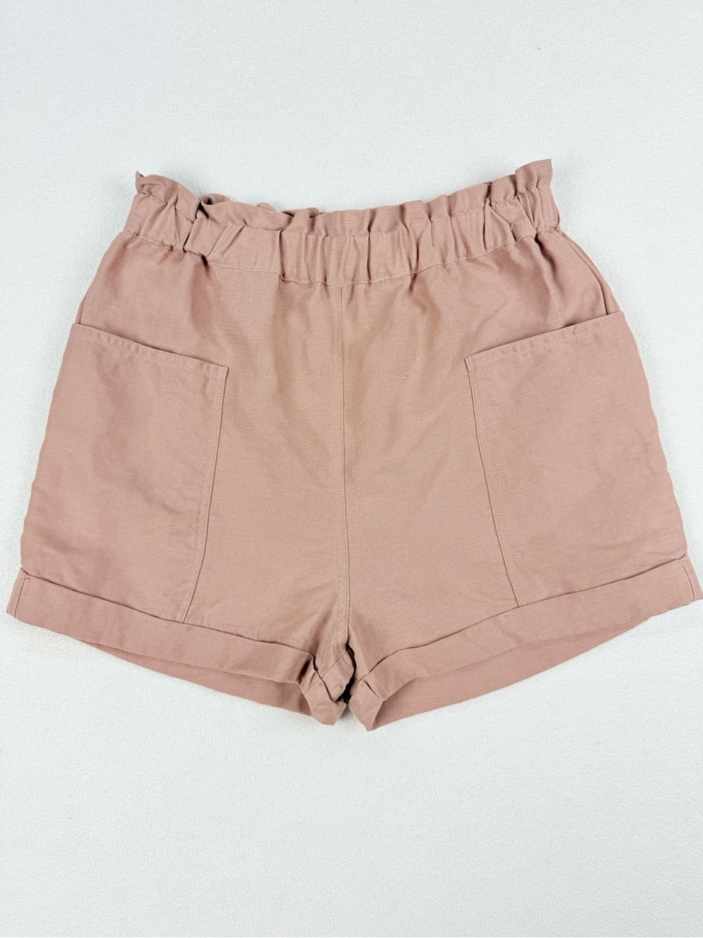 Wilfred Free Linen Blend Paperbag Shorts Terracotta Pull On Coastal Minimalist